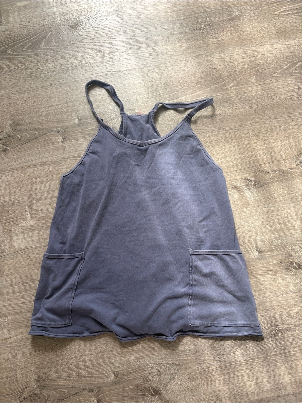 FP Movement by Free People Slate Blue Racerback Pocket Tank